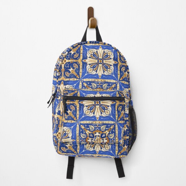 Item preview, Folk Pattern in Blue and Gold designed and sold by LittleGoblinPrs.