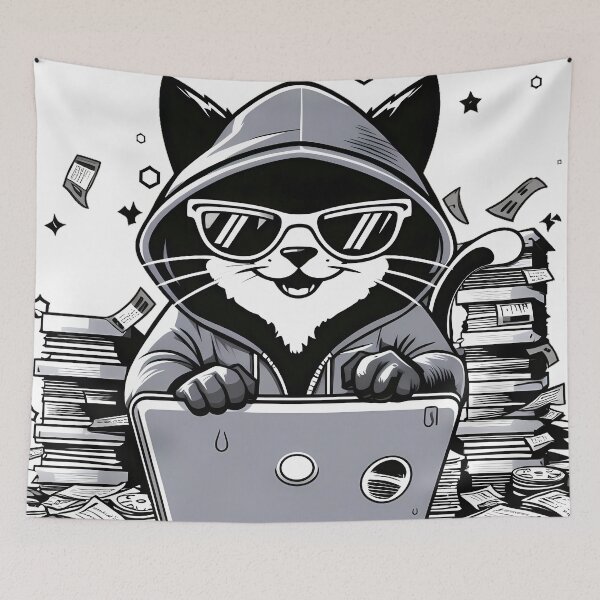 Item preview, smiling foxy hacker in a hoodie designed and sold by CTArtder.