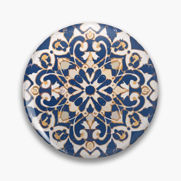 Item preview, Morrocan Tile Pattern in Blue and Gold designed and sold by LittleGoblinPrs.