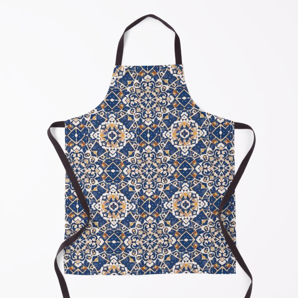 Item preview, Morrocan Tile Pattern in Blue and Gold designed and sold by LittleGoblinPrs.