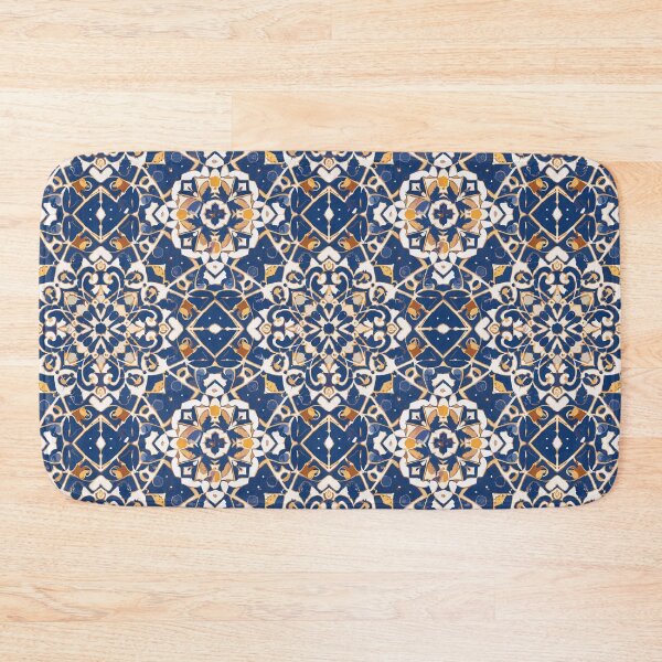 Item preview, Morrocan Tile Pattern in Blue and Gold designed and sold by LittleGoblinPrs.