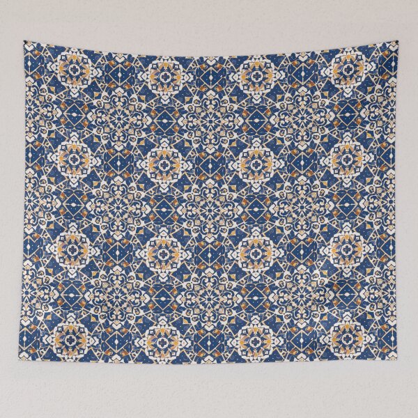 Item preview, Morrocan Tile Pattern in Blue and Gold designed and sold by LittleGoblinPrs.