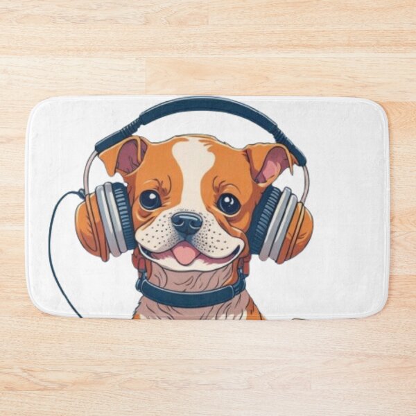 Item preview, Cute dog listening to songs designed and sold by catcraftss.