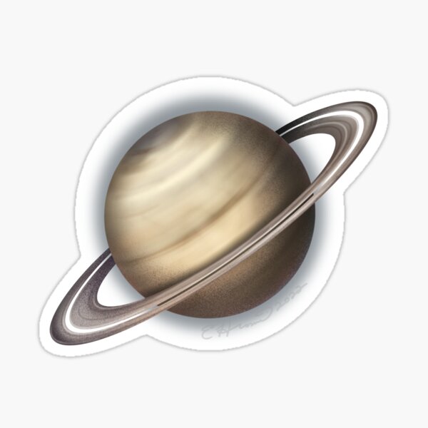 Planet Saturn Illustration Sticker