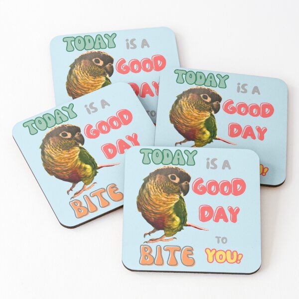Item preview, Green Cheek Conure Bird, Small Parrot, Parakeet, Today is a good day to bite you designed and sold by TatianaLG.