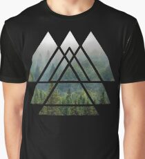 Heilige Geometrie-Dreiecke - Misty Forest Grafik T-Shirt