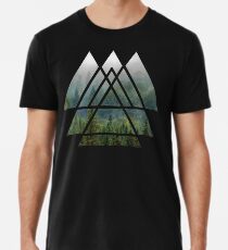 Sacred Geometry Triangles - Misty Forest Men's Premium T-Shirt