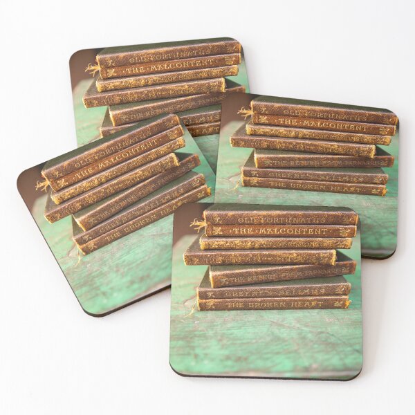 Item preview, Antique leather books on vintage green table designed and sold by CLHawley.