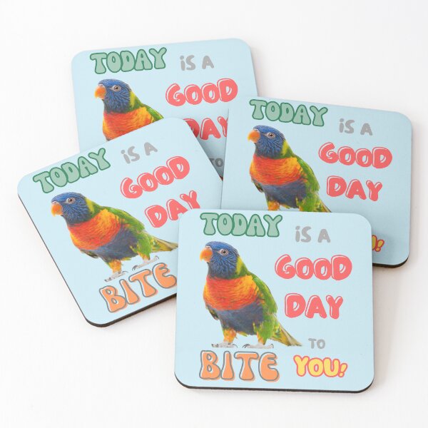 Item preview, Rainbow lorikeet, Loriini bird, Small Parrot, Parakeet, Today is a good day to bite you designed and sold by TatianaLG.