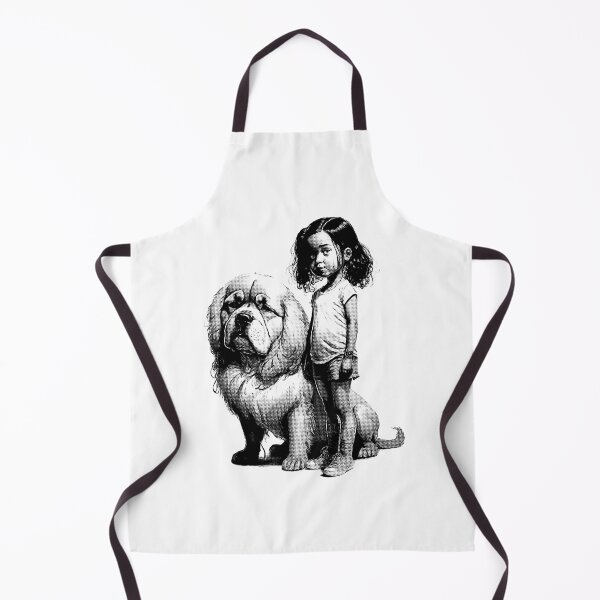 Item preview, Cute Little Girl and Her Dog - Halftone Sweet Little Girl Vintage Design designed and sold by MadeByRobots.