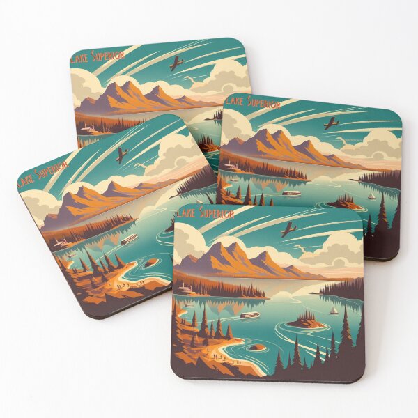 Item preview, Lake Superior retro travel poster designed and sold by VistaMar.