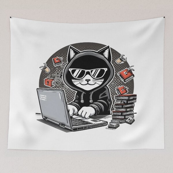Item preview, Fox hacker in hoodie with laptop designed and sold by CTArtder.