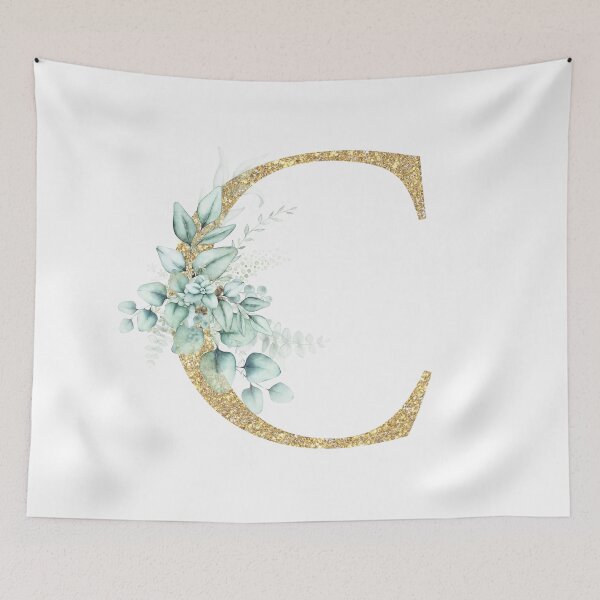 Item preview, Gold Letter C with Leaf Decoration designed and sold by LeafPH.