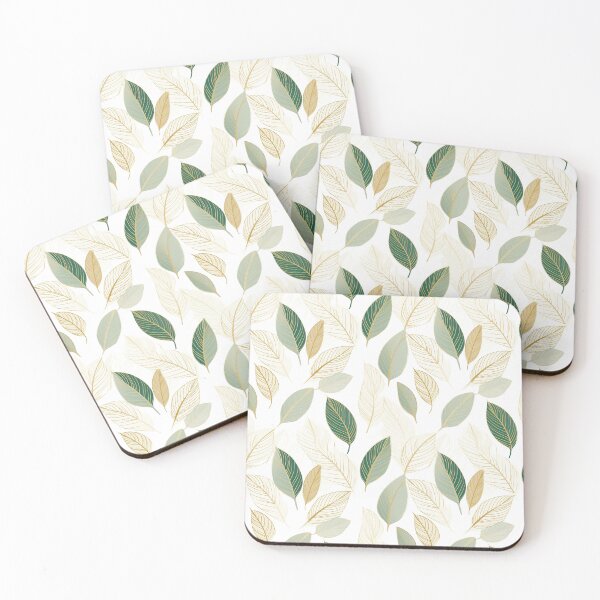 Item preview, Green and White Leaves Art Deco Style Seamless Pattern  designed and sold by Sototos® ⭐⭐⭐⭐⭐.