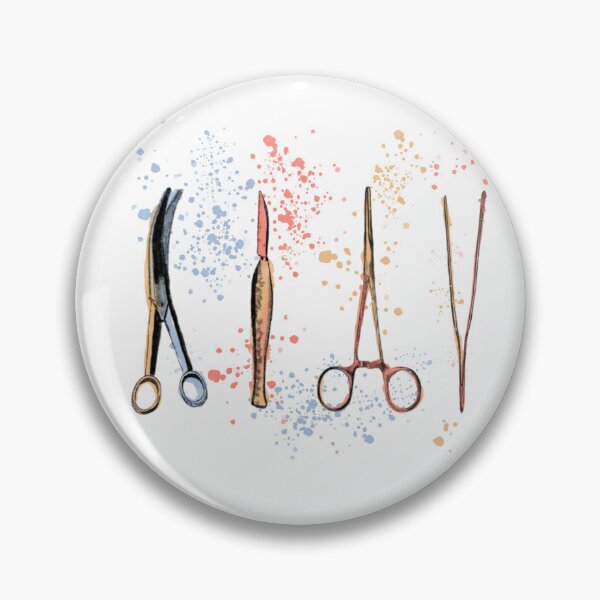 Item preview, Medical symbols, surgical tools for surgeons and medical assistants, pastel watercolor designed and sold by Drawmecute.