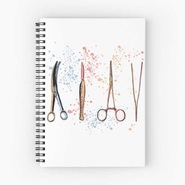 Item preview, Medical symbols, surgical tools for surgeons and medical assistants, pastel watercolor designed and sold by Drawmecute.