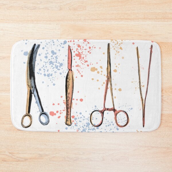 Item preview, Medical symbols, surgical tools for surgeons and medical assistants, pastel watercolor designed and sold by Drawmecute.
