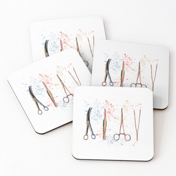 Item preview, Medical symbols, surgical tools for surgeons and medical assistants, pastel watercolor designed and sold by Drawmecute.