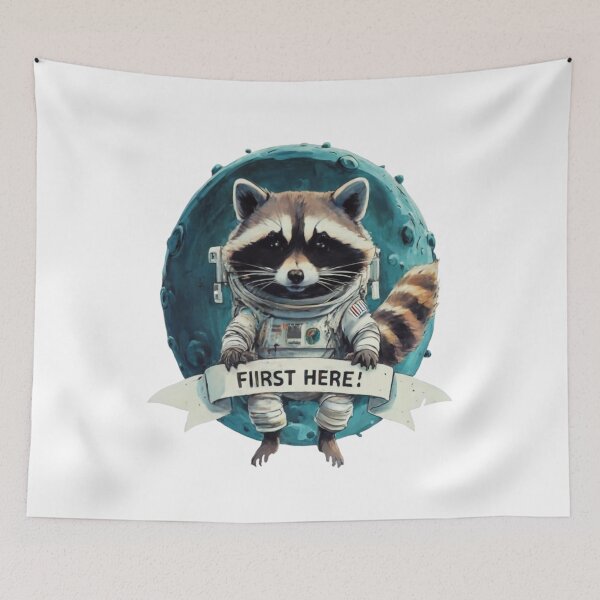 Item preview, Moon Landing of the Sly Raccoon designed and sold by SaNNty.