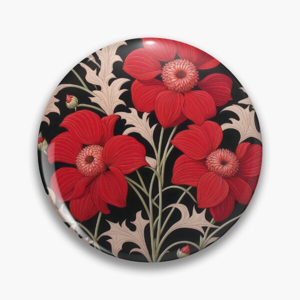 Artikelvorschau, Jugendstil-Blumenmuster-Kollektion Nr. 1 – Rote Dahlien Nr. 25 entworfen und verkauft von elektronen.