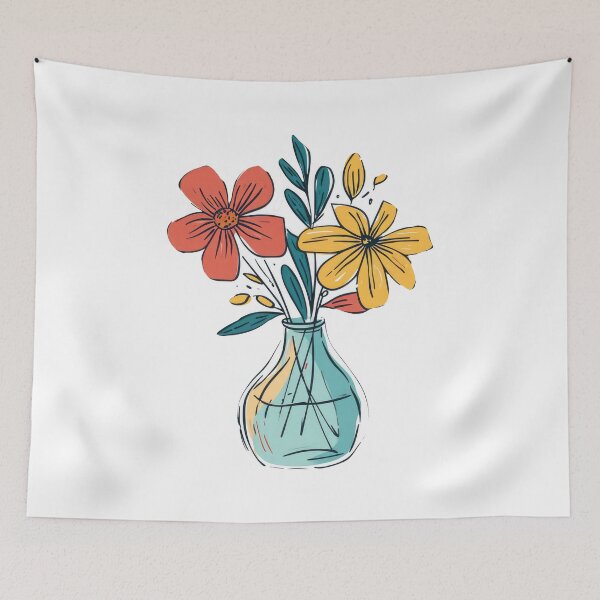 Item preview, Garden flowers in vase designed and sold by FlowersColorful.