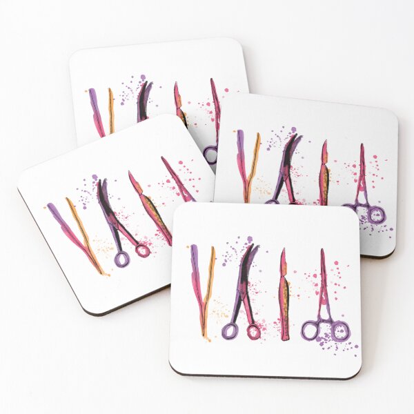 Item preview, Medical symbols, surgical tools for surgeons and medical assistants, watercolor designed and sold by Drawmecute.