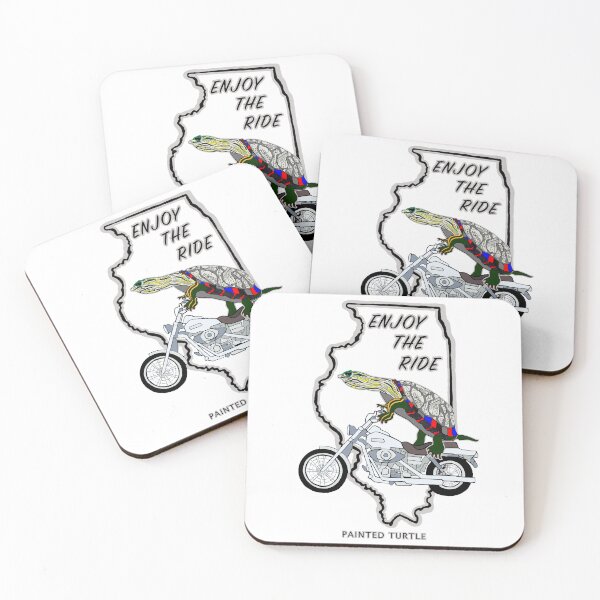Item preview, Enjoy the Ride, Turtles, Turtle Love, Painted Turtles, Chicago, Illinois, Map, motorcycles, motorbike designed and sold by Colleen Macomber.