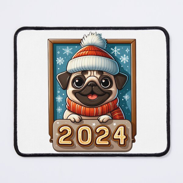 Item preview, Pug's Pawsperous Wish: Happy 2024! designed and sold by EpicPaws.