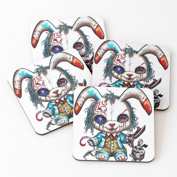 Item preview, Cute scary joker rabbit designed and sold by catcraftss.
