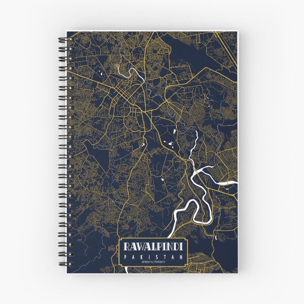 Item preview, Rawalpindi City Map of Punjab, Pakistan - Gold Art Deco designed and sold by deMAP.