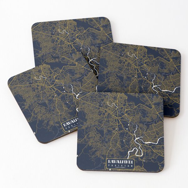 Item preview, Rawalpindi City Map of Punjab, Pakistan - Gold Art Deco designed and sold by deMAP.