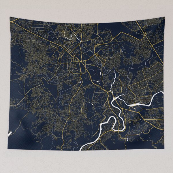 Item preview, Rawalpindi City Map of Punjab, Pakistan - Gold Art Deco designed and sold by deMAP.