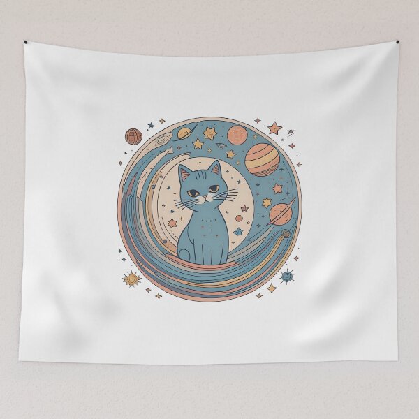 Item preview, Celestial Cat with Planets Clip Art designed and sold by Qlutique.