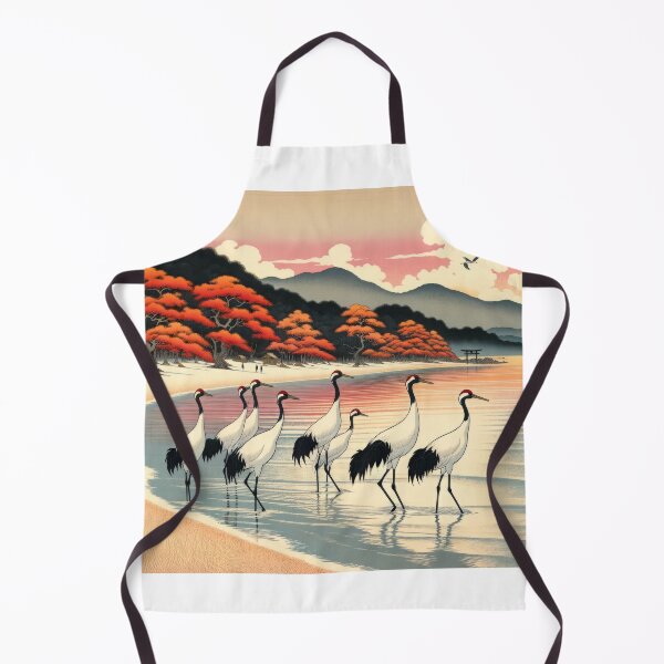 Item preview, Cranes at Dawn - Traditional Japanese Ukiyo-e Art Print designed and sold by EtherealEchoes.