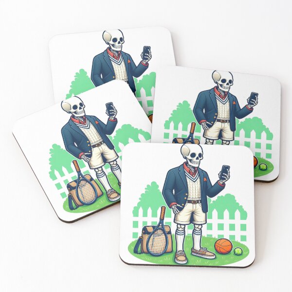 Item preview, Preppy Skeleton Playing tennis designed and sold by MarElfArtelier.