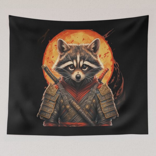 Item preview, Fearless Raccoon: The Samurai Guardian designed and sold by SaNNty.