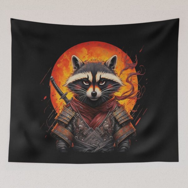 Item preview, Fearless Raccoon: The Samurai Guardian designed and sold by SaNNty.
