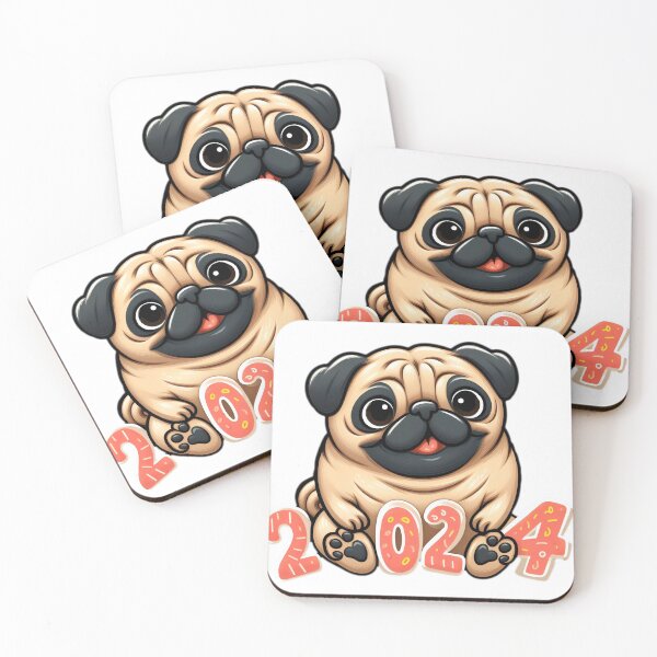 Item preview, Pug's Pawsperous Wish: Happy 2024! designed and sold by EpicPaws.