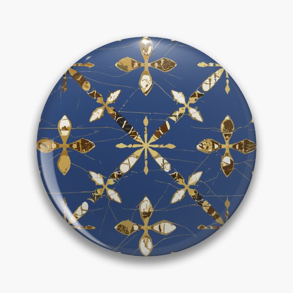 Item preview, Simple Morrocan-Style Pattern in Blue and Gold designed and sold by LittleGoblinPrs.