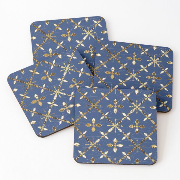 Item preview, Simple Morrocan-Style Pattern in Blue and Gold designed and sold by LittleGoblinPrs.