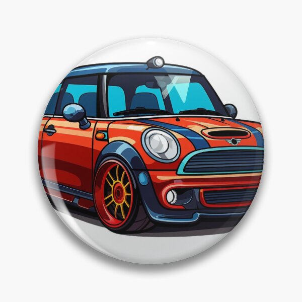 Item preview, Orange and Blue Euro Hatchback Tuner Car designed and sold by DozerDaisyShop.