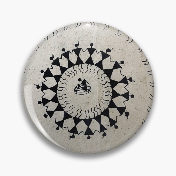 Item preview, Warli Painting circle holding hands designed and sold by royrahul.