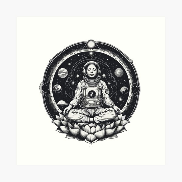 Item preview, Astronaut in lotus position  designed and sold by pictoartcrew.