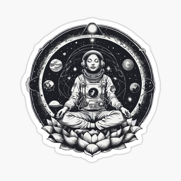 Artikel-Vorschau von Astronaut im Lotussitz, designt und verkauft von pictoartcrew.