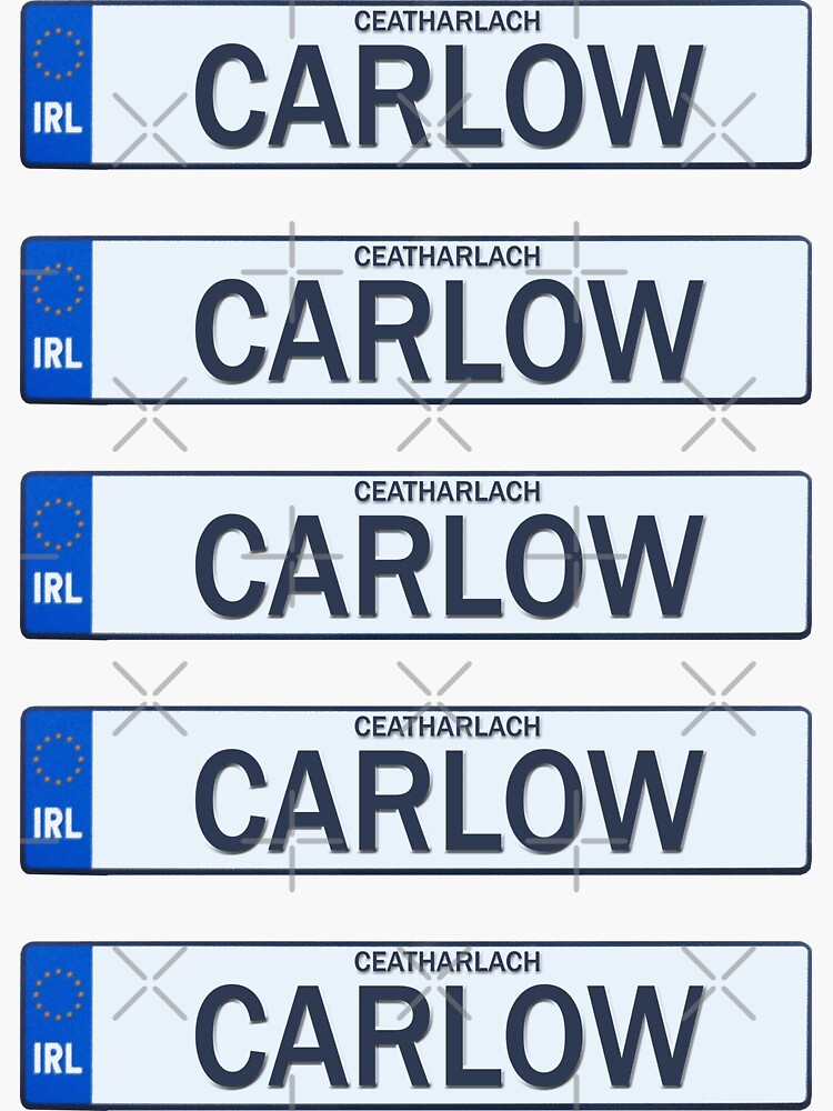"5 Pack Carlow Ireland Irish Reg Plates" Sticker for Sale by FemWear
