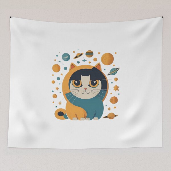 Item preview, Celestial Cat with Planets Clip Art designed and sold by Qlutique.