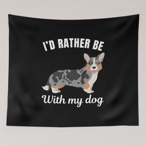 Item preview, I'd rather be with my dog, funny Cardigan Welsh Corgi breed owners or lovers saying  designed and sold by NBSStore.