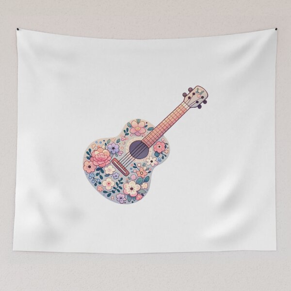 Item preview, Floral Acoustic Guitar Artwork designed and sold by UmbrellaStudio1.