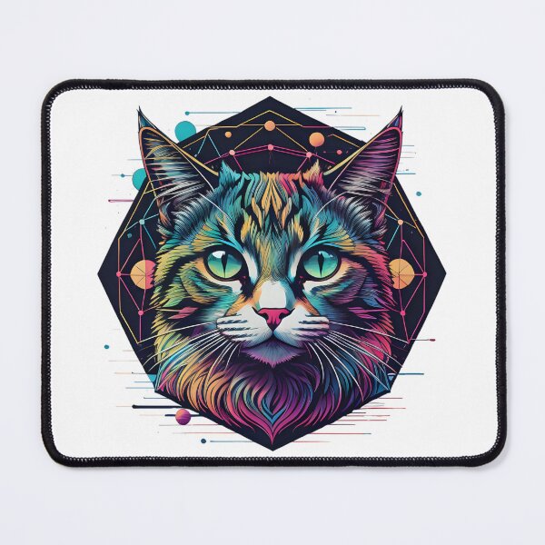 Item preview, Celestial Cat with Planets Cyberpunk Art designed and sold by Qlutique.