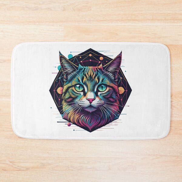 Item preview, Celestial Cat with Planets Cyberpunk Art designed and sold by Qlutique.